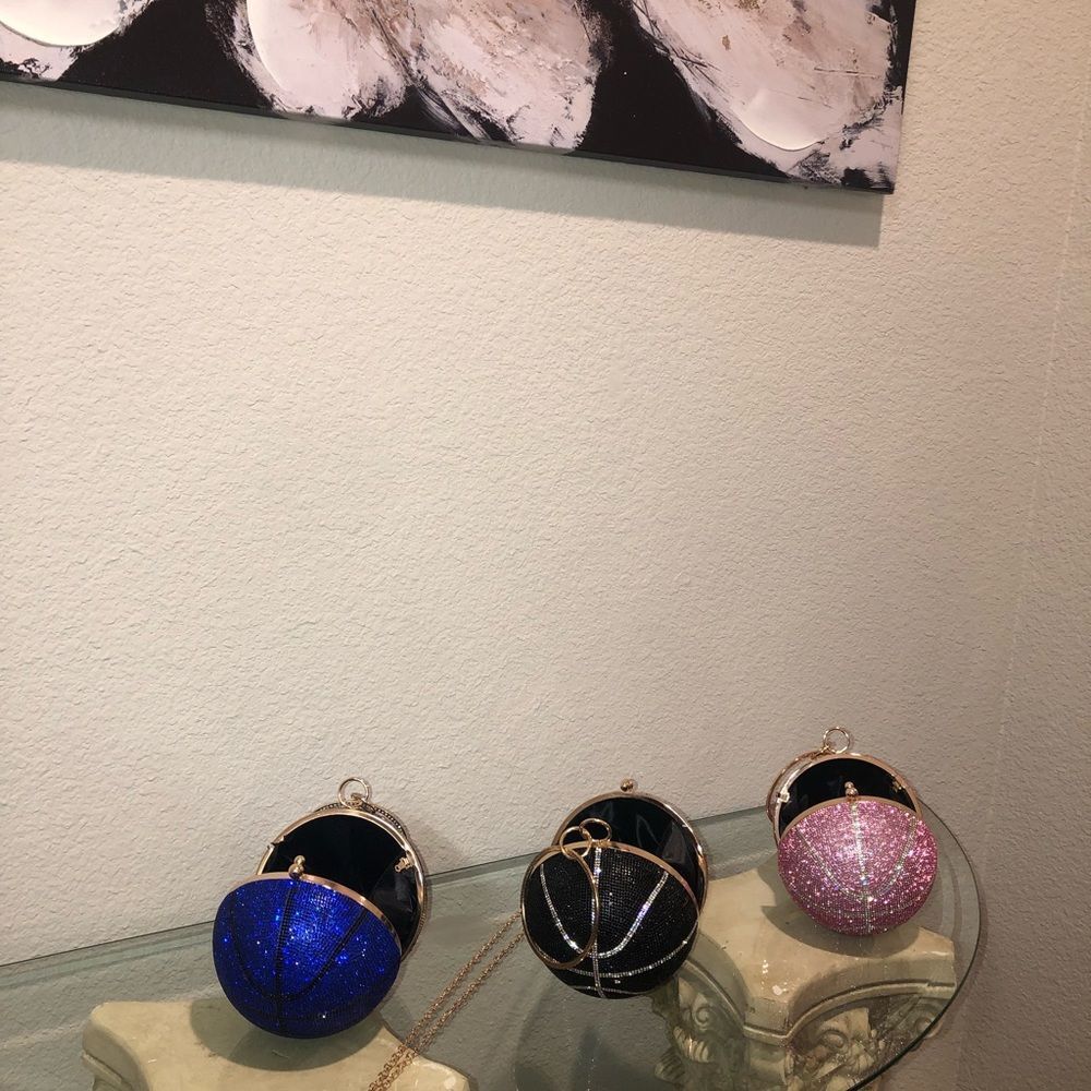 Rhinestone Basketball Clutch Bags - Picture 6 of 8